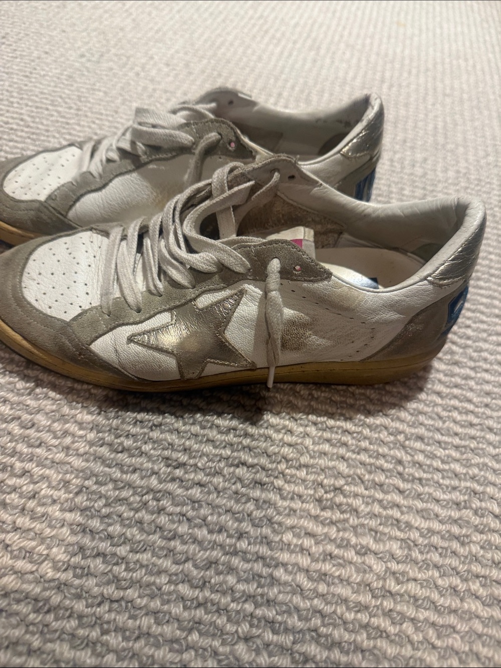 Golden Goose White Silver Star Low-Top Sneakers